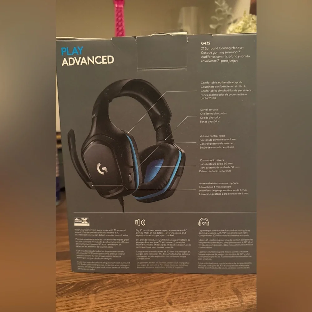 Logitech G432 Headset - Black with Blue Highlights